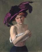 Felix Vallotton The Purple Hat painting